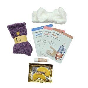 Ultimate Self-Care Bliss Bundle Face Mask Rejuvenate Moisturizing Purple Fuzzy
